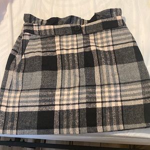 Plaid black skirt mini